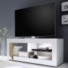 Support TV mobile pour salle de séjour blanc brillant en bois Diver BW Basic Modèle