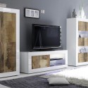 Support TV mobile pour salle de séjour blanc brillant en bois Diver BW Basic Catalogue