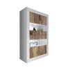 Vitrine de séjour blanc brillant 4 portes en verre et bois Tina BW Basic Offre