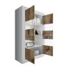 Vitrine de séjour blanc brillant 4 portes en verre et bois Tina BW Basic Remises