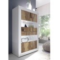 Vitrine de séjour blanc brillant 4 portes en verre et bois Tina BW Basic Caractéristiques