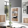 Vitrine de séjour blanc brillant 4 portes en verre et bois Tina BW Basic Promotion