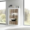 Vitrine de séjour blanc brillant 4 portes en verre et bois Tina BW Basic Choix