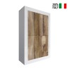 Buffet 4 portes séjour blanc brillant et bois Novia BW Basic Vente