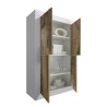 Buffet 4 portes séjour blanc brillant et bois Novia BW Basic Remises