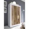 Buffet 4 portes séjour blanc brillant et bois Novia BW Basic Modèle