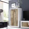 Buffet 4 portes séjour blanc brillant et bois Novia BW Basic Catalogue