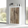 Buffet 4 portes séjour blanc brillant et bois Novia BW Basic Choix