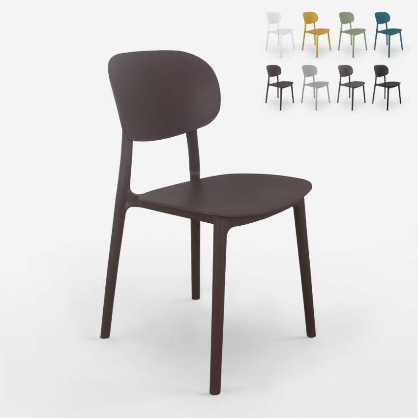 Chaise de cuisine et d'extérieur design moderne en polypropylène Nantes Réductions
