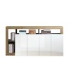 Buffet séjour Cadiz BR 184cm, 4 portes blanc laqué chêne. Offre