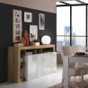 Buffet séjour Cadiz BR 184cm, 4 portes blanc laqué chêne. Remises