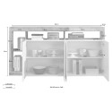 Buffet séjour Cadiz BR 184cm, 4 portes blanc laqué chêne. Catalogue