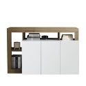Buffet moderne 3 portes blanc laqué chêne 146 cm Hailey BR Offre