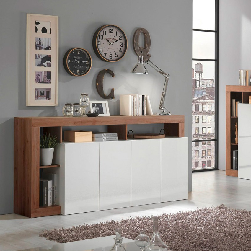 Moderne keukenkast 4 deurtjes 184 cm hoogglans wit hout Cadiz MR Aanbieding Moderne keukenkast 4 deurtjes 184 cm hoogglans wit hout Cadiz MR Aanbieding
