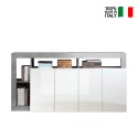 Buffetkast woonkamer 4 deuren hoogglans wit beton grijs Cadiz BC Verkoop