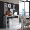 Buffetkast woonkamer 4 deuren hoogglans wit beton grijs Cadiz BC Korting