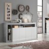 Buffetkast woonkamer 4 deuren hoogglans wit beton grijs Cadiz BC Aanbieding