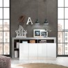 Buffetkast woonkamer 4 deuren hoogglans wit beton grijs Cadiz BC Kortingen
