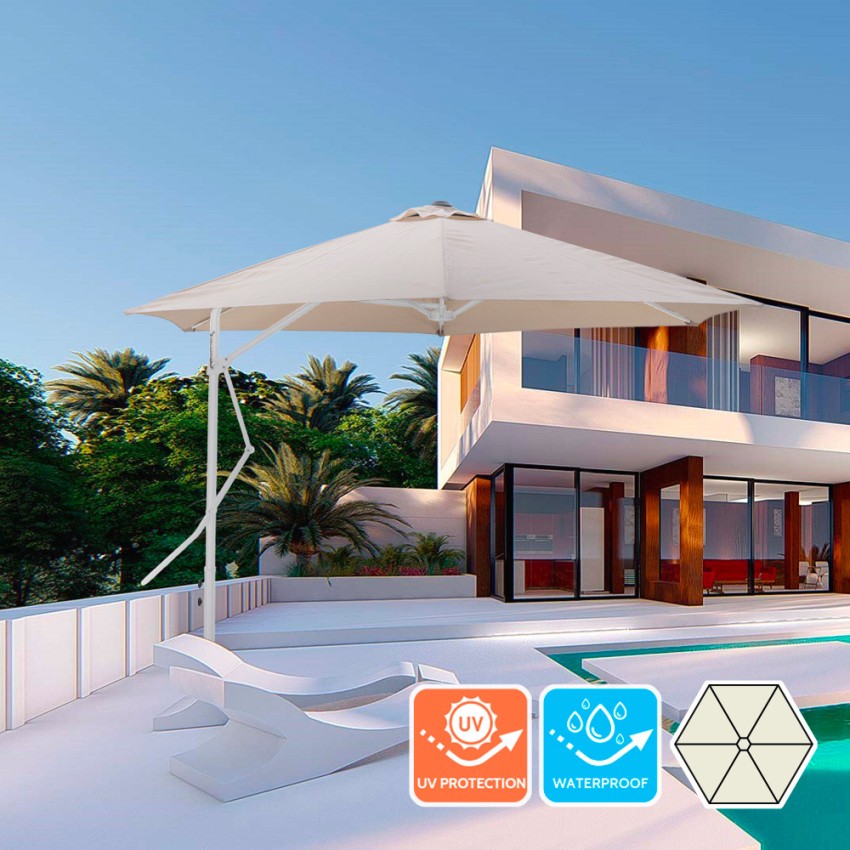 Witte zweefparasol 3x3 m Napili Aanbieding Witte zweefparasol 3x3 m Napili Aanbieding