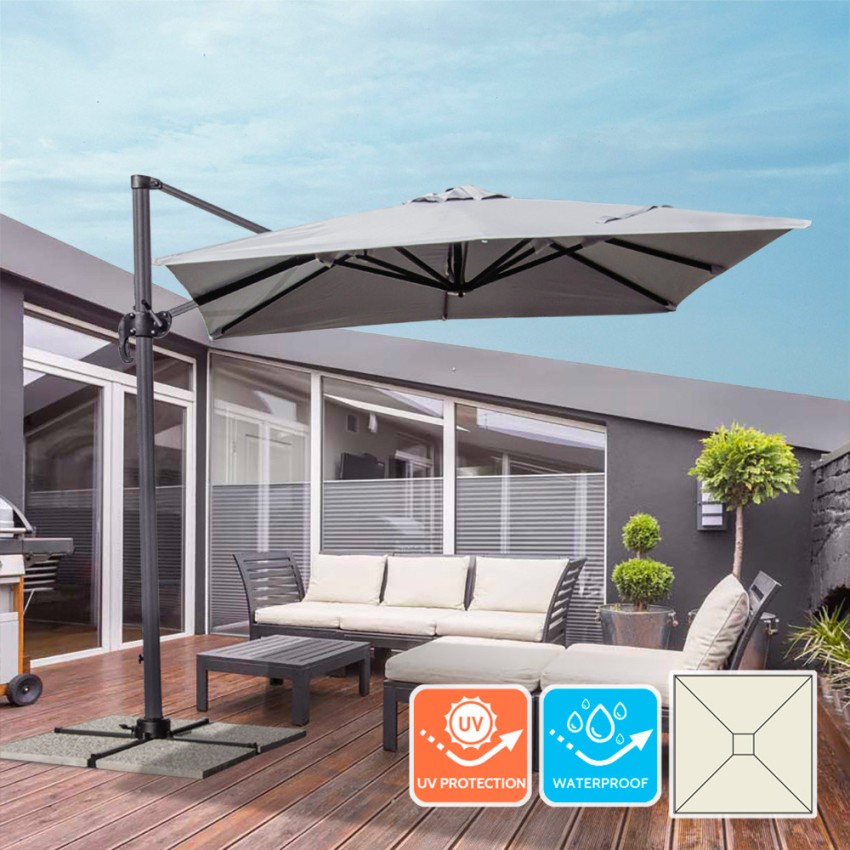 Zweefparasol 2,5 vierkante meter aluminium structuur Paradise Aanbieding Zweefparasol 2,5 vierkante meter aluminium structuur Paradise Aanbieding