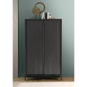 Moderne design dressoir 2 deuren 4 vakken zwart hout Bogarde Steel Korting