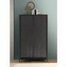 Moderne design dressoir 2 deuren 4 vakken zwart hout Bogarde Steel Korting