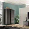 Moderne design dressoir 2 deuren 4 vakken zwart hout Bogarde Steel Aanbieding