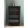 Moderne design dressoir 2 deuren 4 vakken zwart hout Bogarde Steel Kortingen