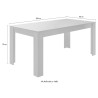Table à manger design moderne blanc ciment Cesar Basic 180x90cm Remises