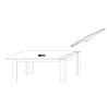 Uitschuifbare keukentafel in hoogglans wit hout 90x137-185cm Dyon Basic Kortingen
