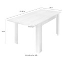 Uitbreidbare keukentafel wit glanzend hout 90x137-185cm Dyon Basic Catalogus