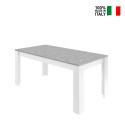 Table à manger design moderne blanc ciment Cesar Basic 180x90cm Vente