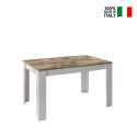 Table de cuisine extensible blanc brillant bois 90x137-185cm Dyon Basic Vente