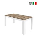 Table à manger moderne cuisine 180x90cm blanc brillant bois Echo Basic Vente
