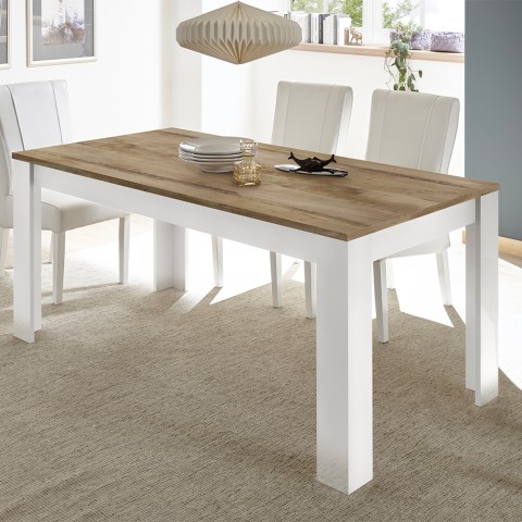 Moderne eettafel keuken 180x90cm glanzend wit hout Echo Basic Aanbieding