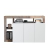 Moderne woonkamerkast van hout met 3 glanzend witte deuren van 146cm Hailey BP Aanbod