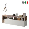 Meuble TV bois abattant blanc brillant Dorian BP Vente
