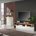 Meuble TV bois abattant blanc brillant Dorian BP Promotion