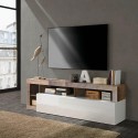Meuble TV bois abattant blanc brillant Dorian BP Catalogue
