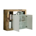 Madia buffetkast hout 2 deuren wit hoogglans modern woonkamer Reva BP Korting