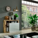 Madia buffetkast hout 2 deuren wit hoogglans modern woonkamer Reva BP Kortingen