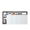 Buffet de salon design moderne 4 portes noir blanc brillant Cadiz BX Offre