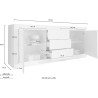 Industriële dressoir woonkamer met 3 lades en 2 deuren Tribus NP Basic Korting