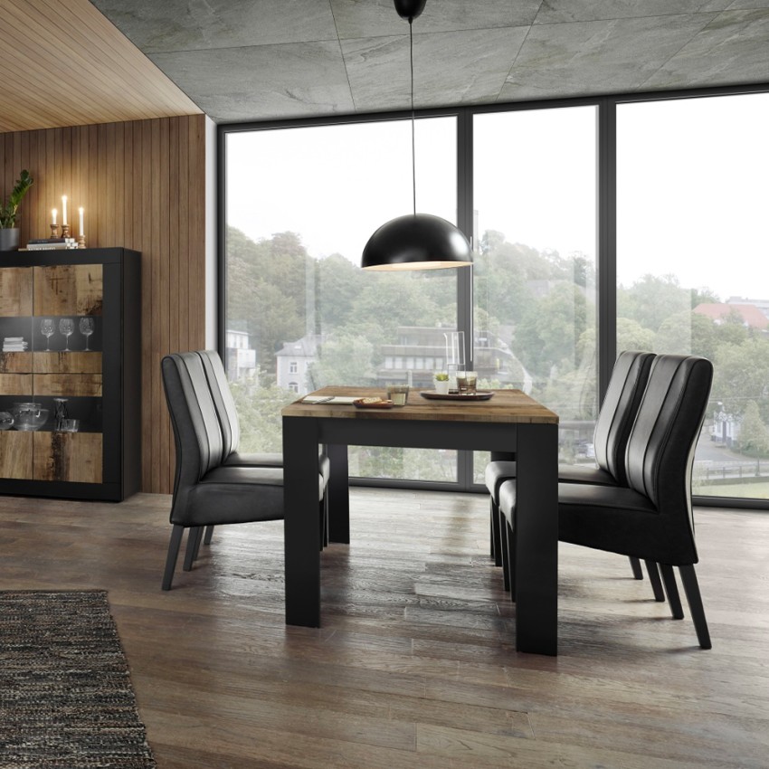 Table de salle à manger 180x90cm noir bois industriel Bolero Basic Promotion Table de salle à manger 180x90cm noir bois industriel Bolero Basic Promotion