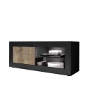 Meuble TV moderne industriel noir en bois 140 cm Diver NP Basic Remises
