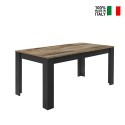 Table de cuisine à manger 180x90cm en bois industriel noir Bolero Basic Vente