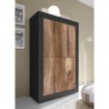Buffet design industriel 4 portes noir mat et bois Novia NP Basic Remises