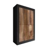 Buffet design industriel 4 portes noir mat et bois Novia NP Basic Offre
