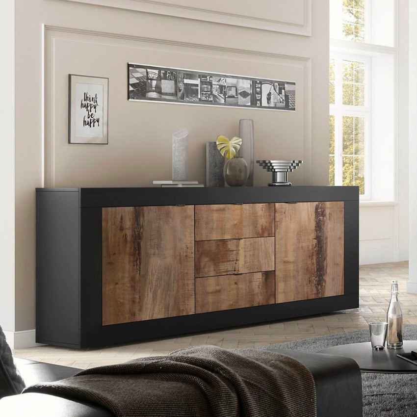 Industriële dressoir woonkamer met 3 lades en 2 deuren Tribus NP Basic Aanbieding Industriële dressoir woonkamer met 3 lades en 2 deuren Tribus NP Basic Aanbieding