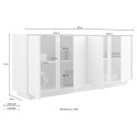 Buffet moderne salon blanc laqué brillant 4 portes 180cm Connie Ice Choix